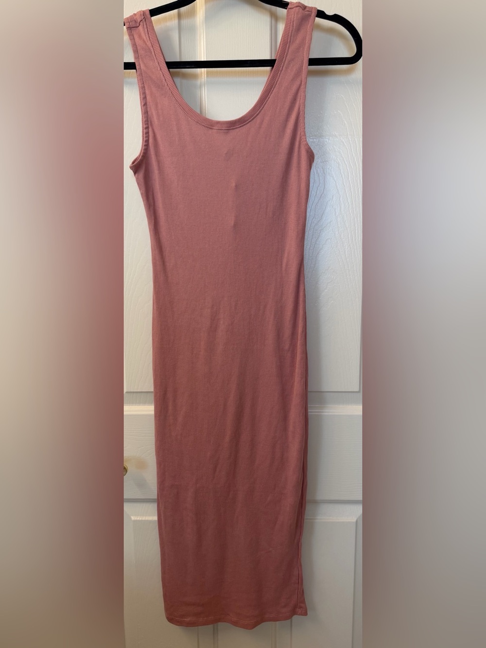 Ambiance Ribbed Midi Tank Skirt in Dusty Rose